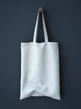 White cotton bag Illustrazione stock