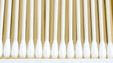 The white cotton buds with the brown stem Stock Footage 129462146