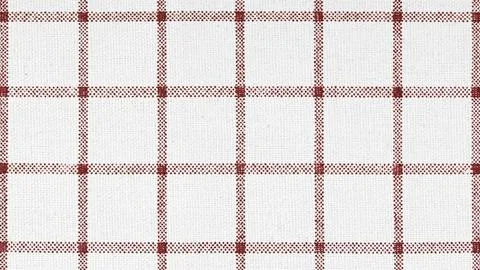 White cotton fabric texture with thin Brown checkered pattern Foto stock