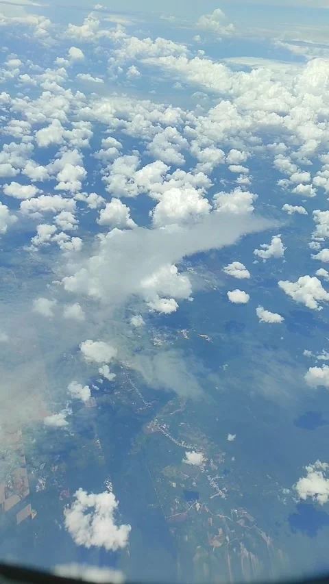 White cottony clouds in the air Stock Footage 274374217