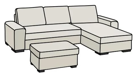 White couch Stock Illustration