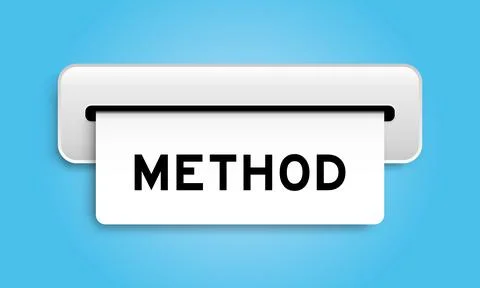 White coupon banner with word method from machine on blue color background 스톡 일러스트
