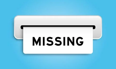 White coupon banner with word missing from machine on blue color background 스톡 일러스트
