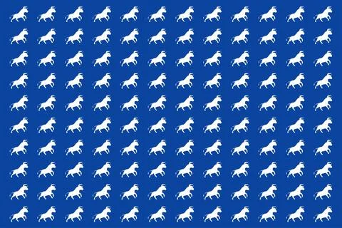 White cow  pattern in blue background . The year of the ox. Chinese new year Stock Illustration