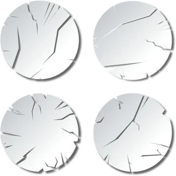 White cracked buttons with shadow at white background Stock Illustration