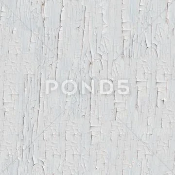 White Cracked Paint Seamless Texture. Stock Photos