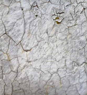 White Cracked Peeling Paint Surface Background Stock Photos