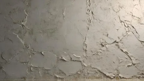 White Cracked Plaster Wall Texture With Visible Trowel Marks Stock Photos