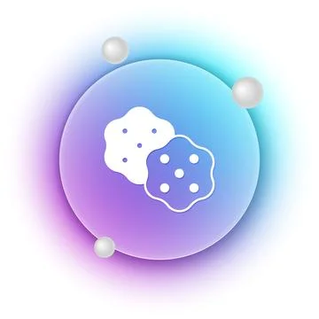White Cracker biscuit icon isolated on white background. Sweet cookie. Blue.. Stock Illustration