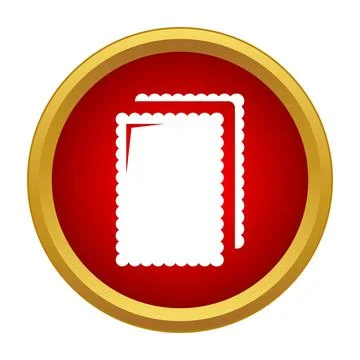 White cracker biscuit icon in red circle Stock Illustration