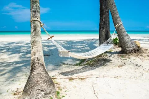 White cradle on the beach Stock Photos