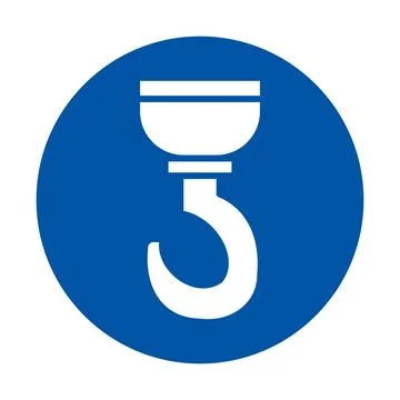 White Crane Hook Icon on Blue Circle Background for Industrial Use イラスト素材