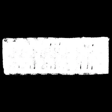 White crayon geometric shape on black background, scribble horizontal rectangle Stock Illustration