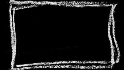 White crayon pencil viewfinder frame, monitor borders in wiggle stopmotion Stock Footage 311694559