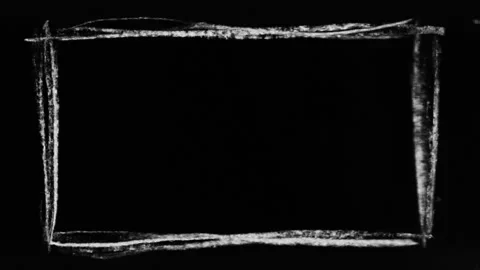 White crayon pencil viewfinder frame, monitor borders in wiggle stopmotion Stock Footage 311922900