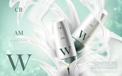 White cream ad design Stock Illustration