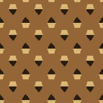 White cream choco cake seamless pattern Stock Illustration