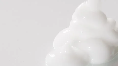 White cream texture Close-up of cosmetics cream product Stock Footage 260803535