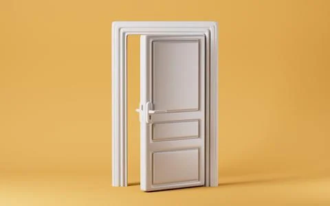 White creative door, 3d rendering. Stock Illustration