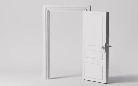 White creative door, 3d rendering. Stock Illustration
