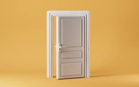 White creative door, 3d rendering. Stock Illustration