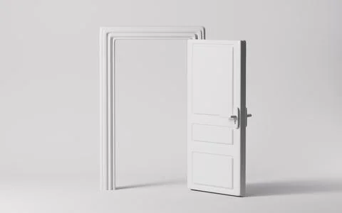 White creative door, 3d rendering. Stock Illustration