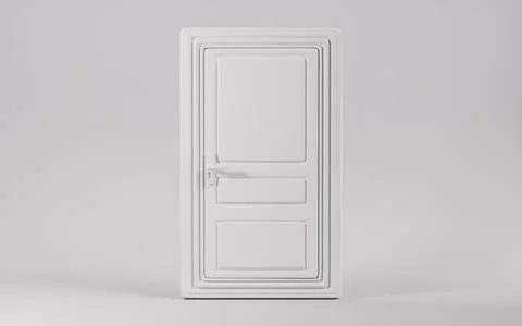 White creative door, 3d rendering. Stock Illustration