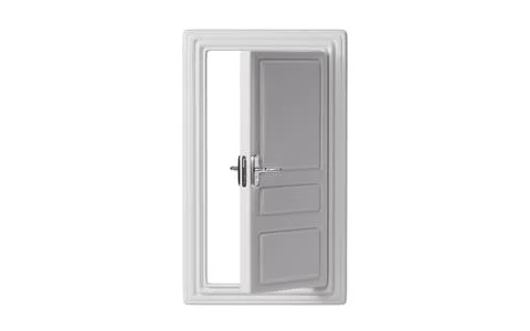 White creative door, 3d rendering. Stock Illustration