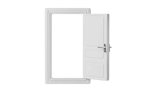 White creative door, 3d rendering. Stock Illustration