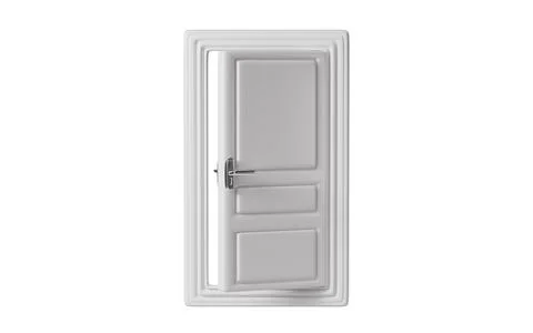 White creative door, 3d rendering. Stock Illustration