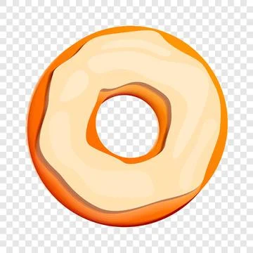 White creme biscuit icon, cartoon style Stock Illustration