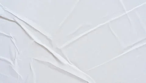 White Crinkled Paper Texture Background with Wrinkled Creased Surface Stock Photos