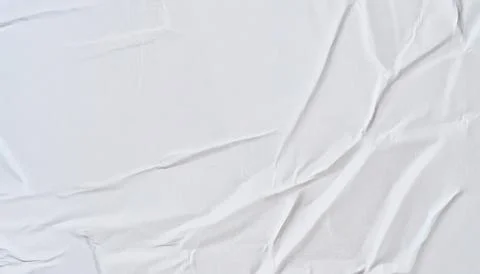 White Crinkled Paper Texture Background with Wrinkled Creased Surface Stock Photos