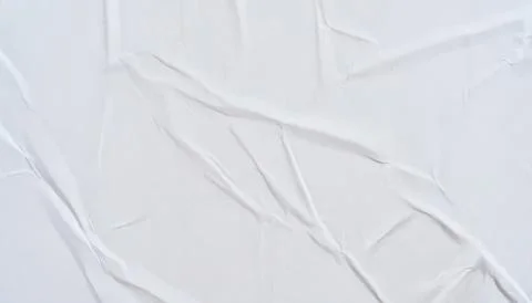 White Crinkled Paper Texture Background with Wrinkled Creased Surface Stock Photos