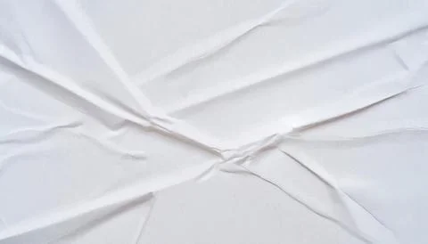 White Crinkled Paper Texture Background with Wrinkled Creased Surface Stock Photos