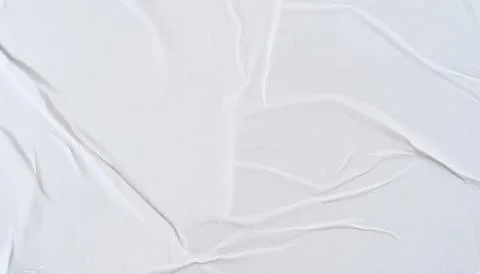 White Crinkled Paper Texture Background with Wrinkled Creased Surface Stock Photos