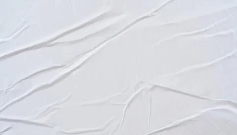 White Crinkled Paper Texture Background with Wrinkled Creased Surface Stock Photos