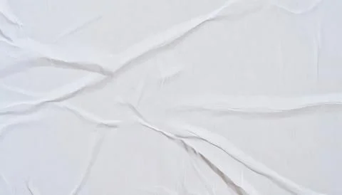 White Crinkled Paper Texture Background with Wrinkled Creased Surface Stock Photos