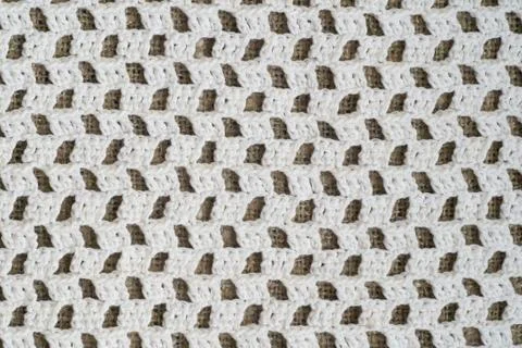 White crocheted hand made table cloth Stock Photos