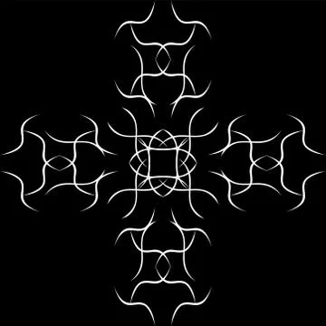 White cross on a black background Stock Illustration