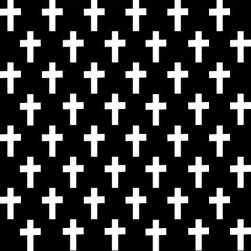 White cross on black background. Vector illustration Stock Illustration