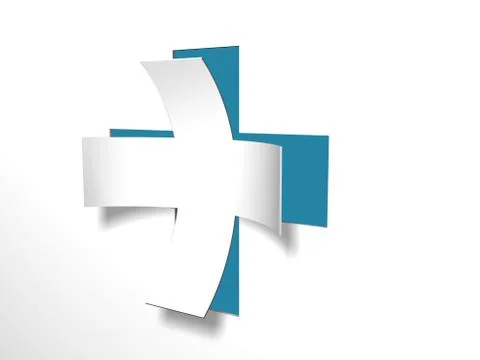 White cross with blue back Illustrazione stock