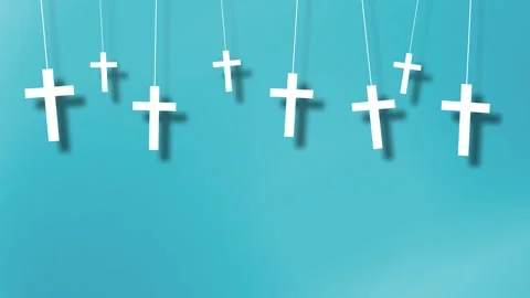 White Cross Flutter Sway abstract seamless Loop backdrop 動画素材 329181782
