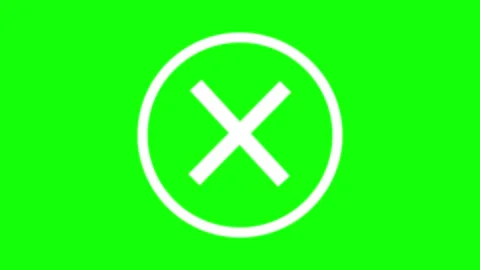 White Cross Icon Pop Up Animation on Green Screen 4K Stock Footage 315821579