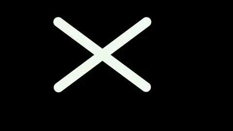 White Cross Mark Animation black Screen Background. White cross mark symbol.. 스톡 동영상 337387890