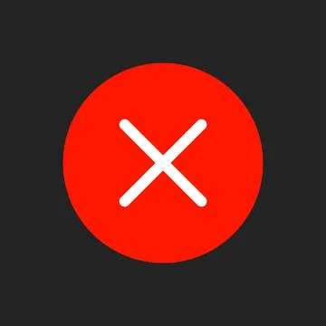 White Cross on Red Rounded Background. Isolated Close Button Stock Illustration