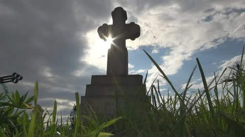 White cross in sunlight Stock Footage 11240017