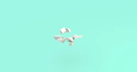 White crumbling cube footage Stock Footage 114190424