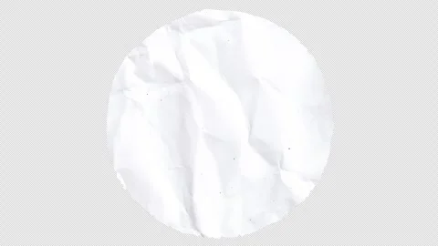White crumpled circle round shape paper scrap ripped torn blank animated loop 스톡 동영상 306765542