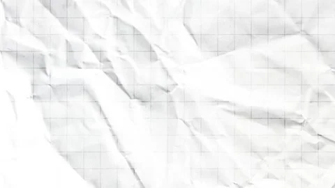 White crumpled grid paper texture background wrinkled graph sheet Stock Footage 340581404